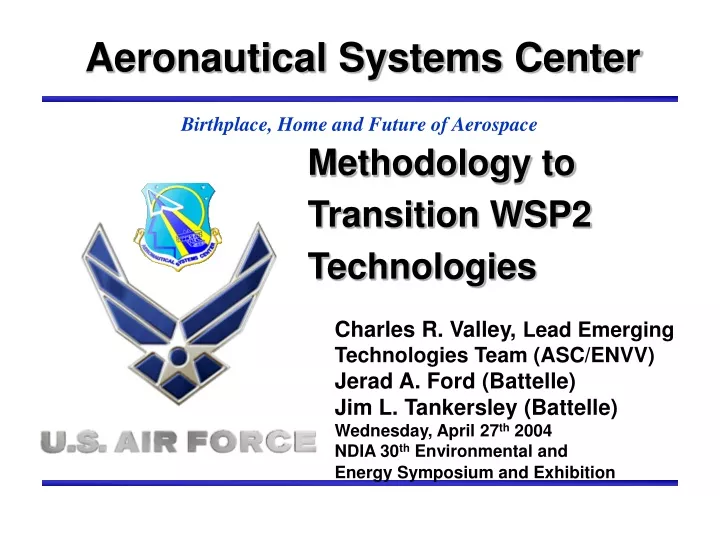 PPT - Methodology to Transition WSP2 Technologies PowerPoint ...