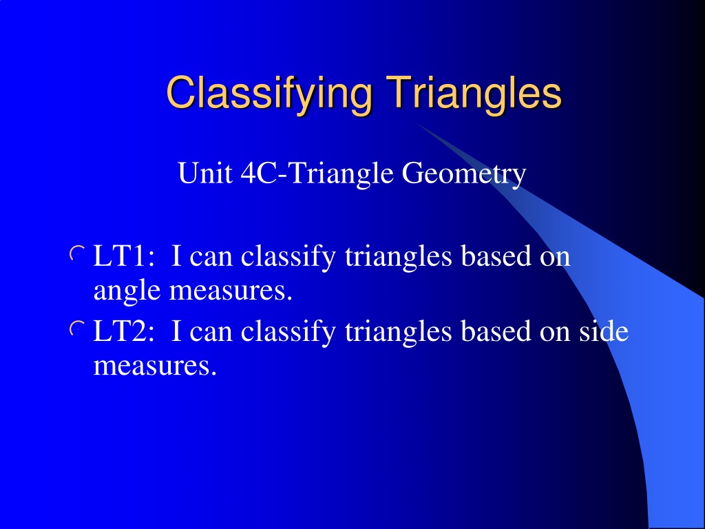 Ppt Classifying Triangles Powerpoint Presentation Free Download Id9660480 7555
