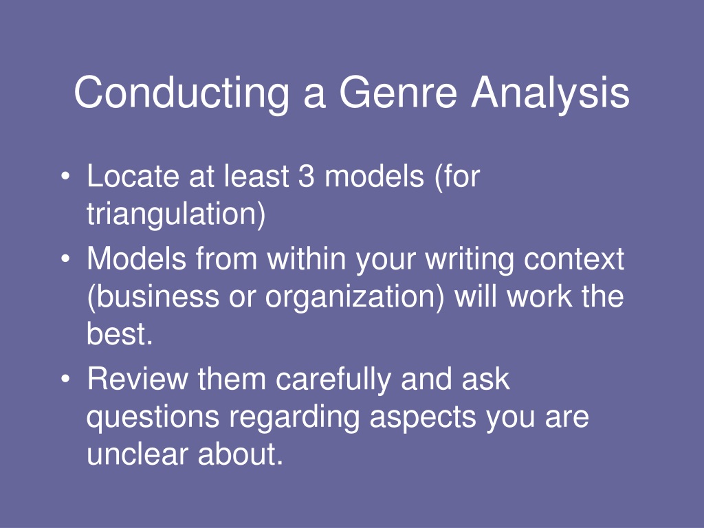 genre analysis of research