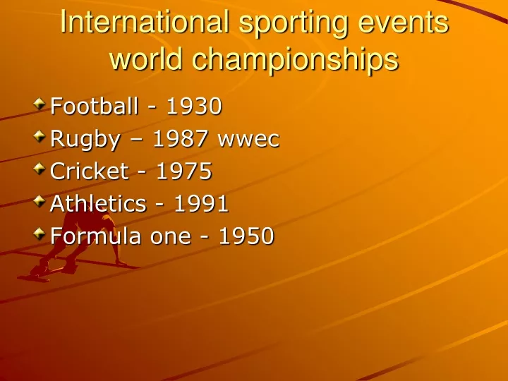 international sporting events world championships n.