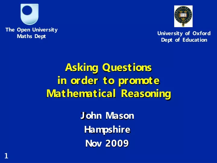 asking questions in order to promote mathematical reasoning n.