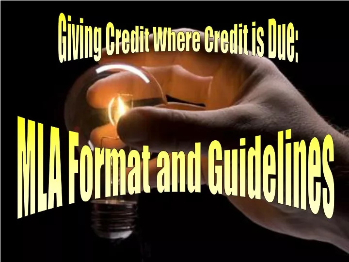 PPT - Giving Credit Where Credit Is Due: PowerPoint Presentation, Free ...