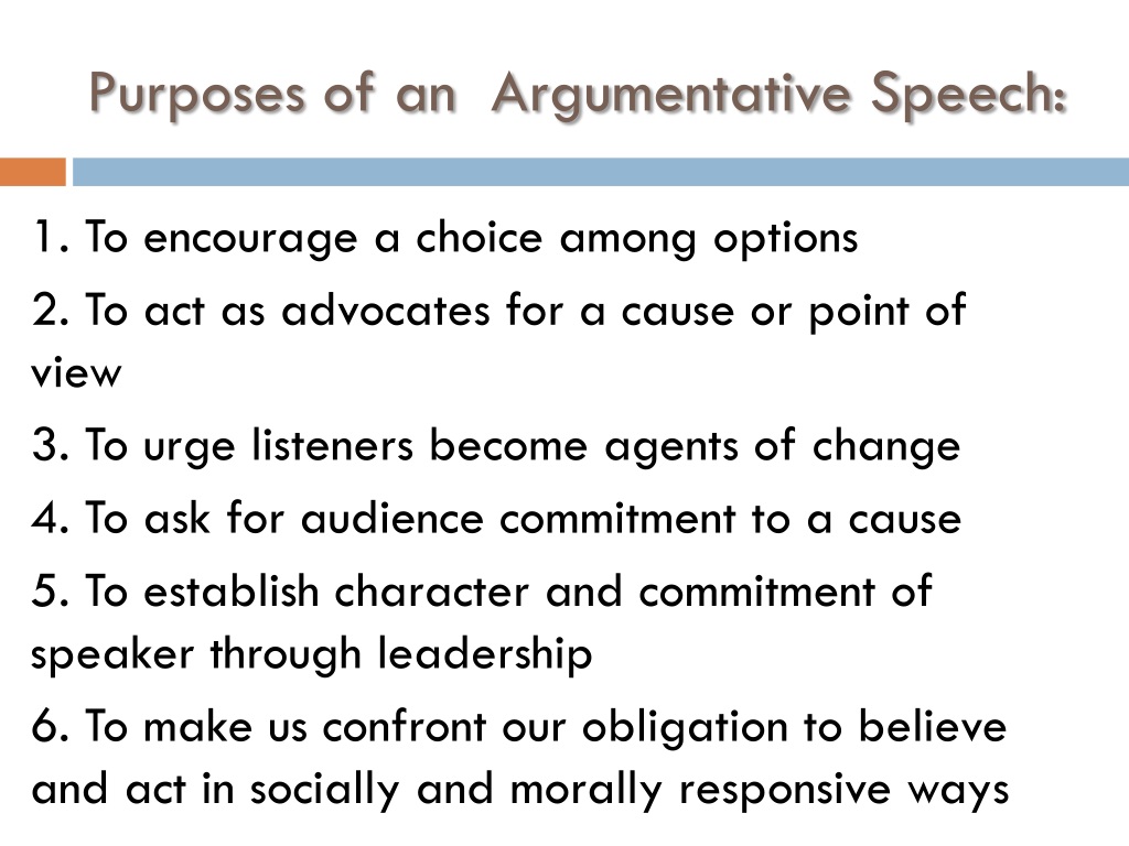 the argumentative speech definition