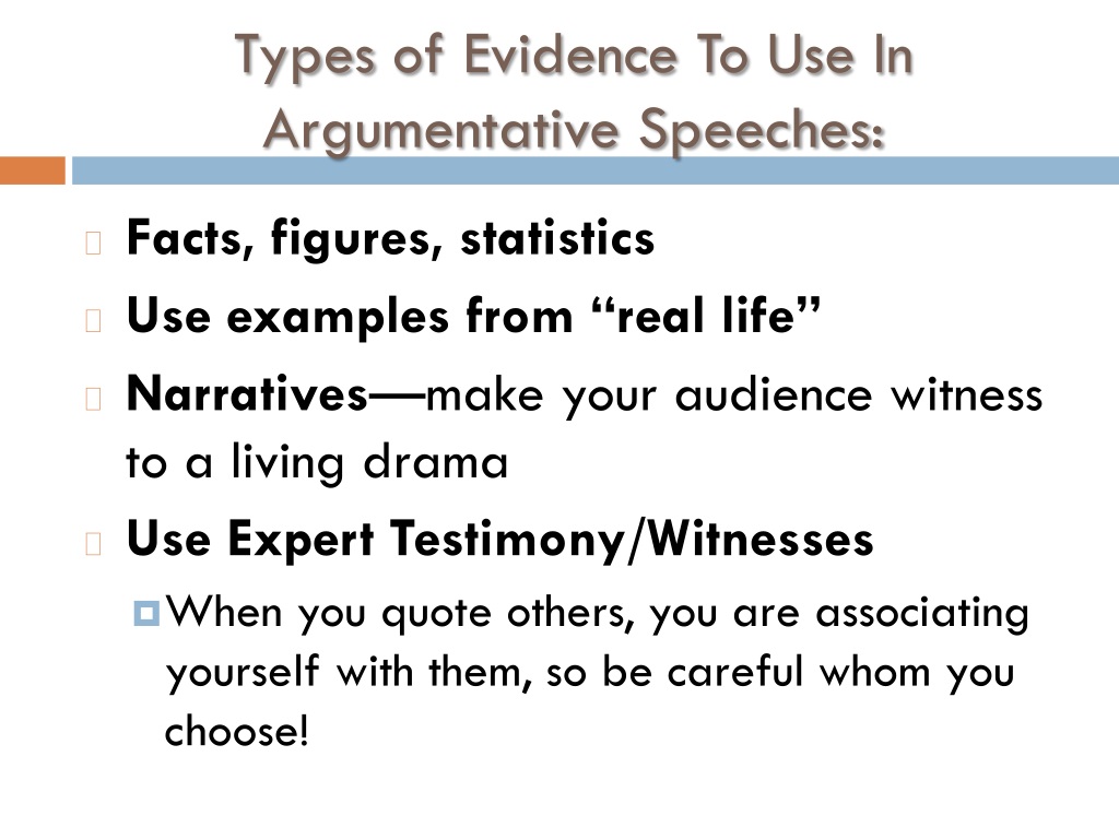 argumentative speeches meaning