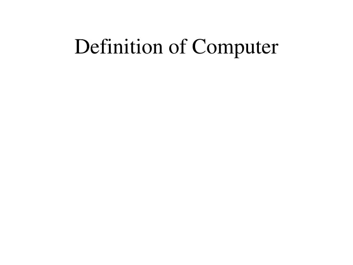computer definition for presentation
