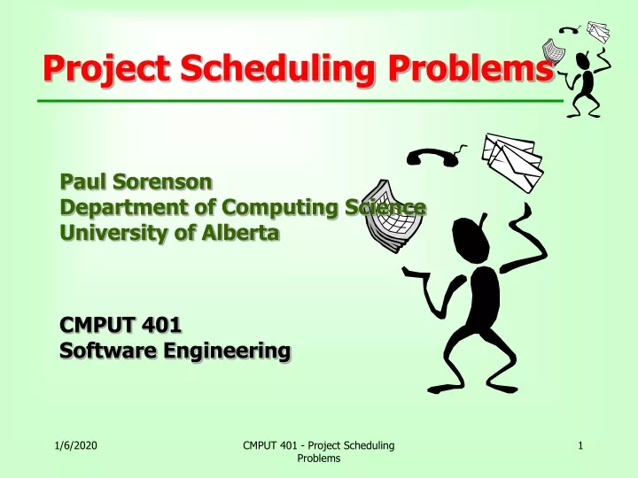 project scheduling problems n.