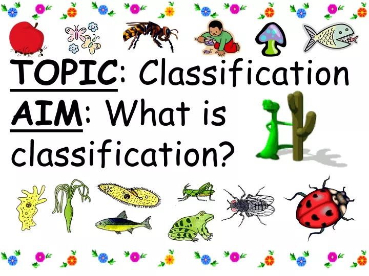 Ppt Topic Classification Aim What Is Classification Powerpoint Presentation Id 9666629