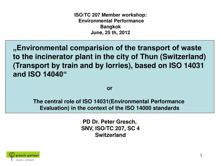 iso tc 207 member workshop environmental n.