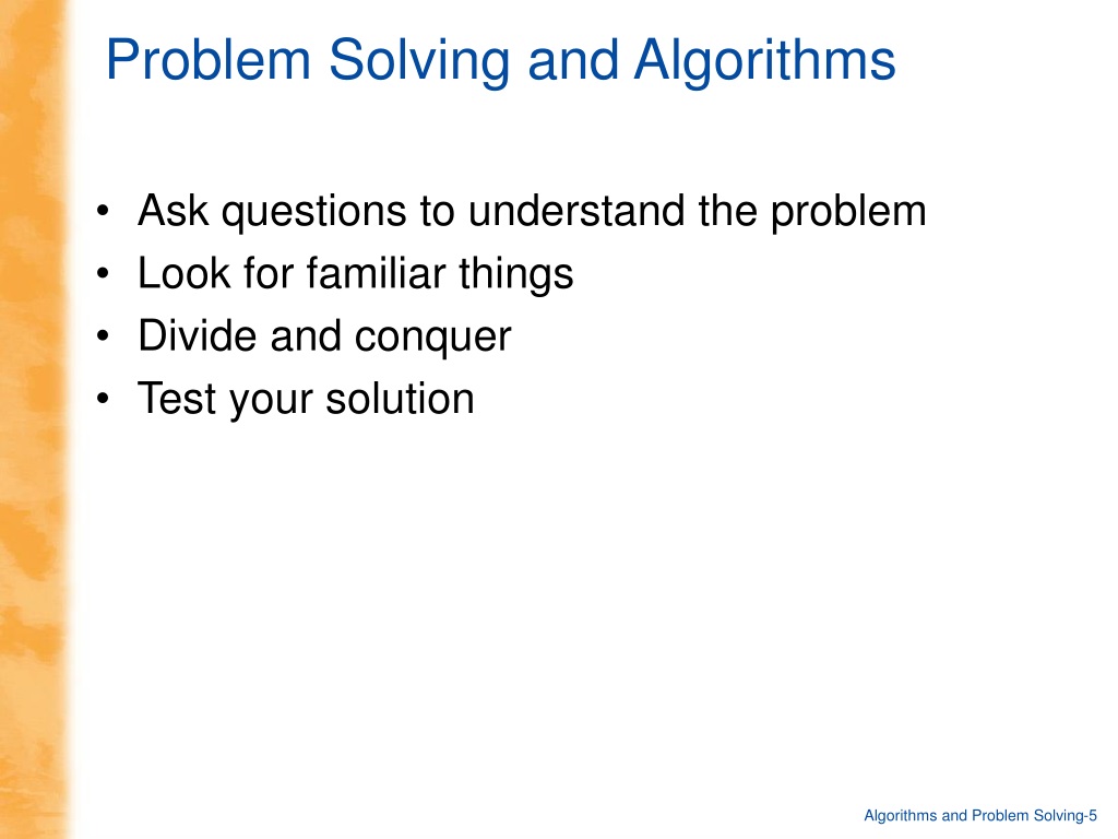 problem solving is algorithms