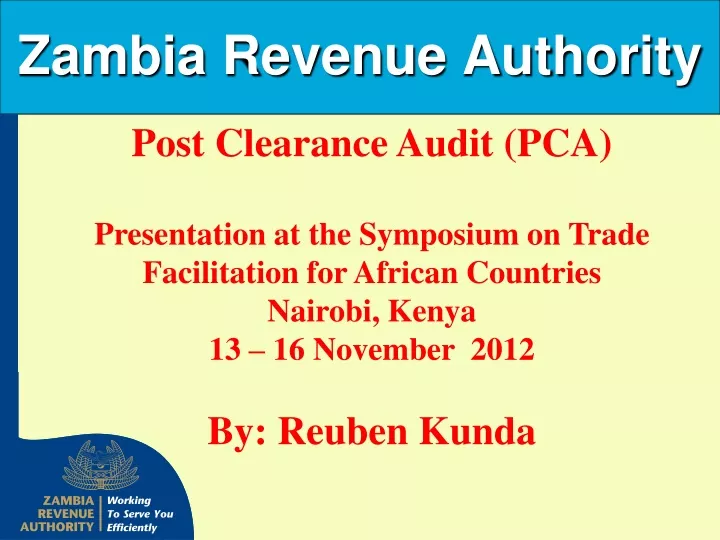 PPT - Zambia Revenue Authority PowerPoint Presentation, Free Download ...