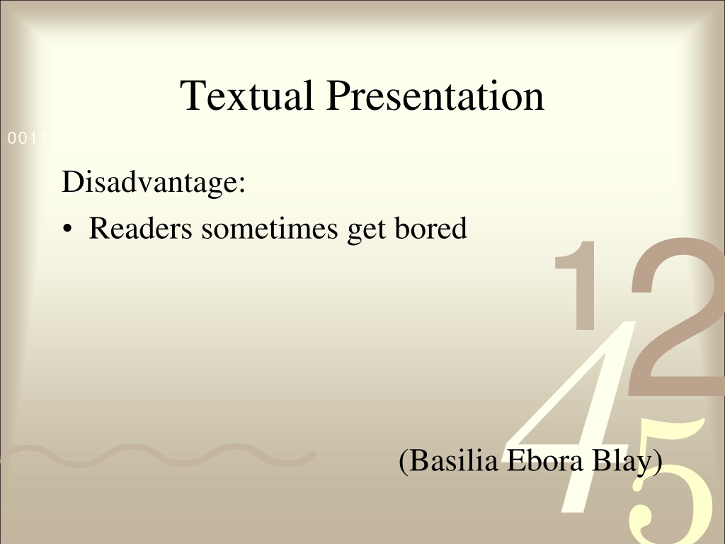 what is textual presentation