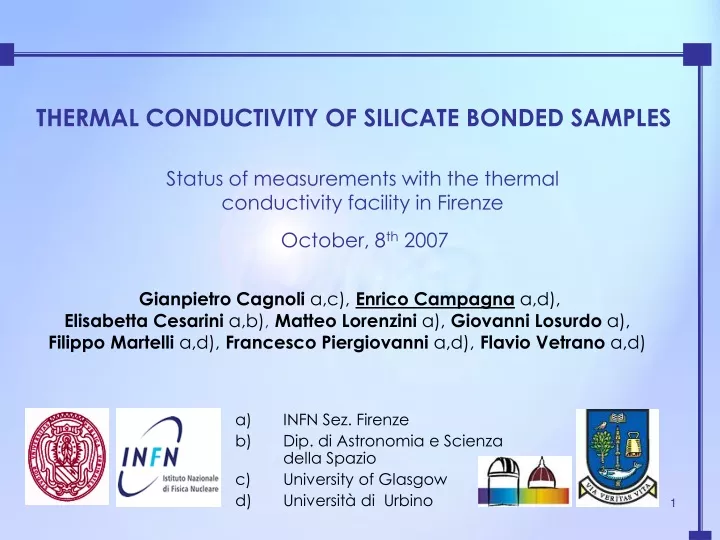 thermal conductivity of silicate bonded samples n.