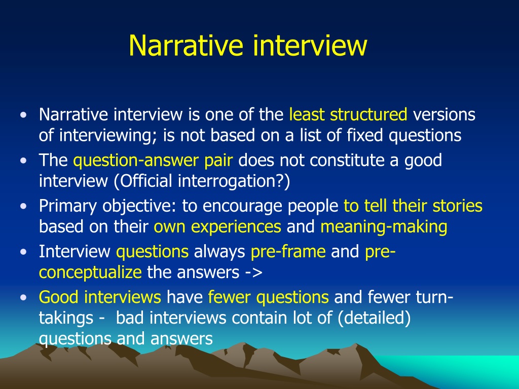 narrative interviews of qualitative research