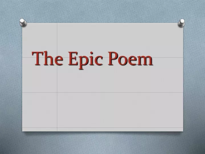 define epic poem