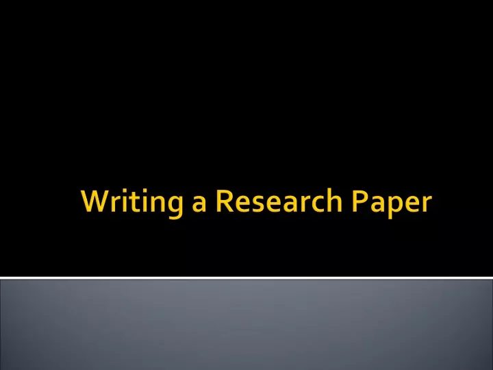 ppt on how to write a research paper