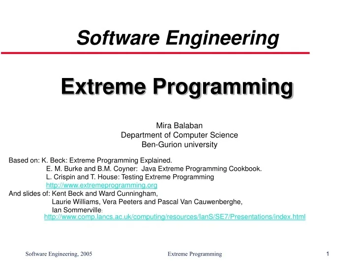 PPT - Software Engineering Extreme Programming PowerPoint Presentation ...
