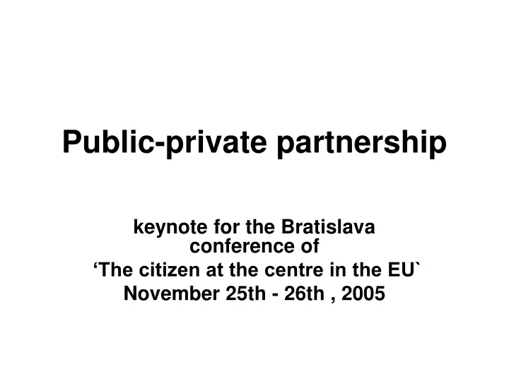 public private partnership n.