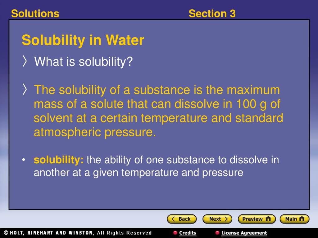hypothesis of water solubility