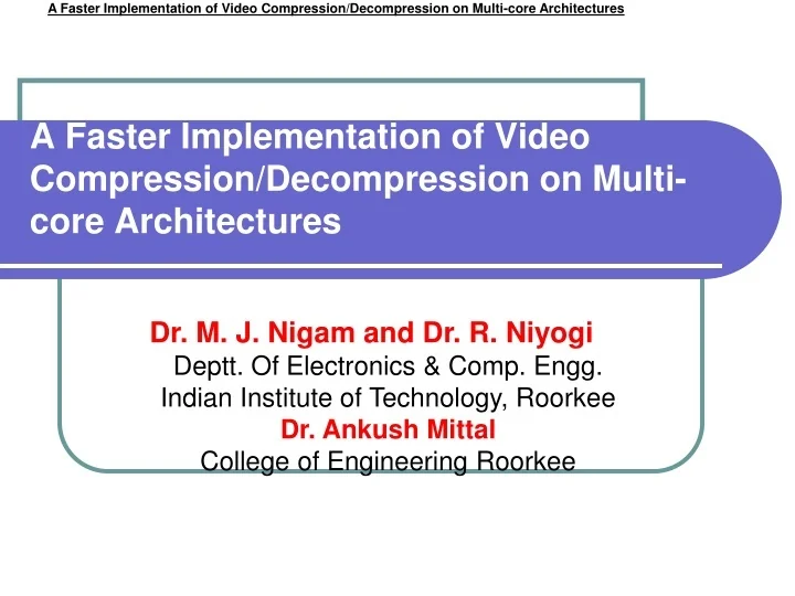 Video compression ppt presentation image