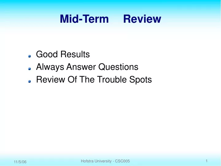 PPT - Mid-Term Review PowerPoint Presentation, free download - ID:9677026