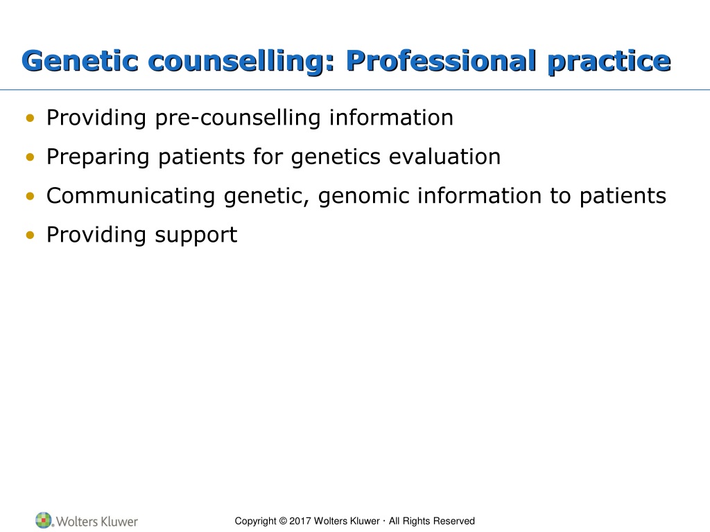 summarize the role of a genetic counselor.