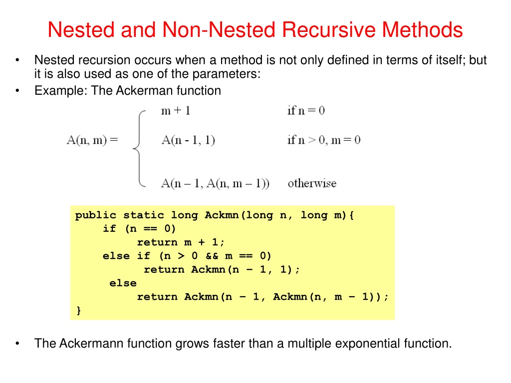 PPT Types Of Recursive Methods PowerPoint Presentation Free Download 