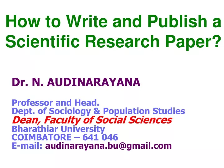 how to write and publish a scientific paper coursera answers