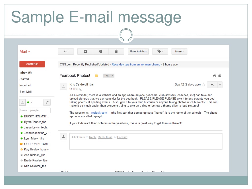 Basic Parts of an Email Message and Address