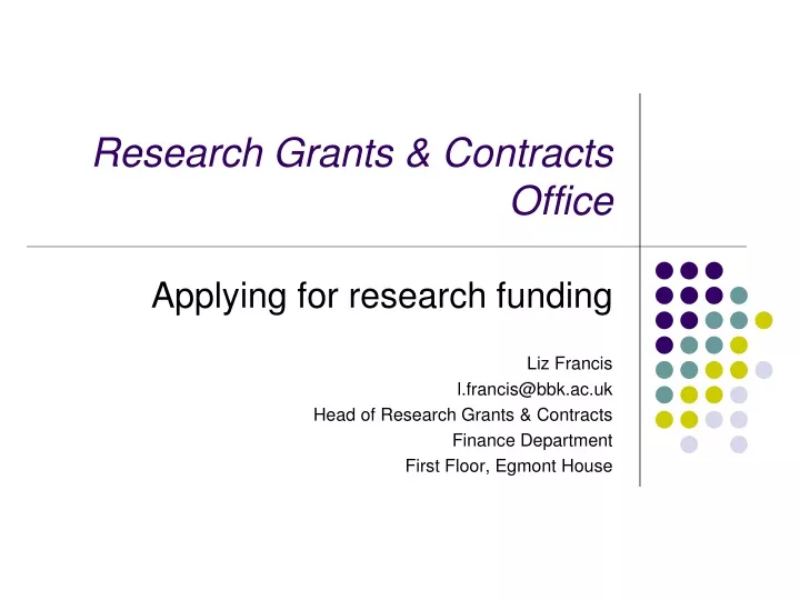 research grants & contracts office