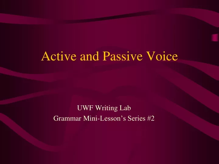 active and passive voice n.