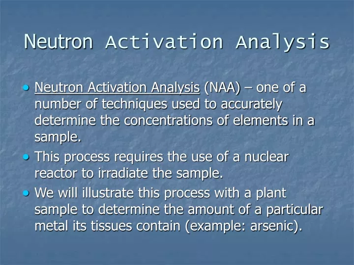 research topics on neutron activation analysis