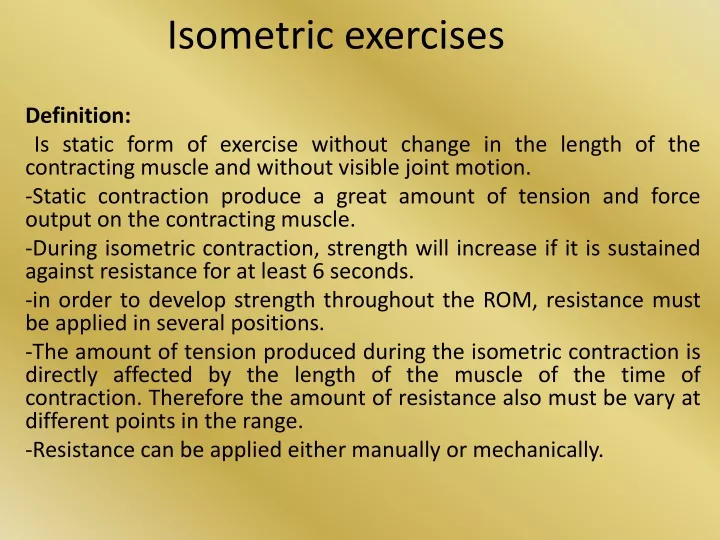 purpose of isometric exercises