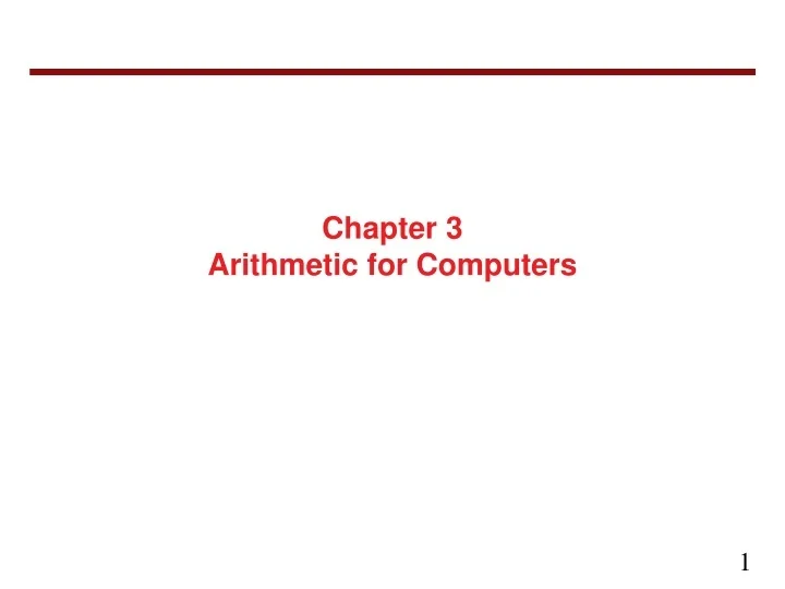 PPT Chapter 3 Arithmetic for Computers PowerPoint Presentation, free