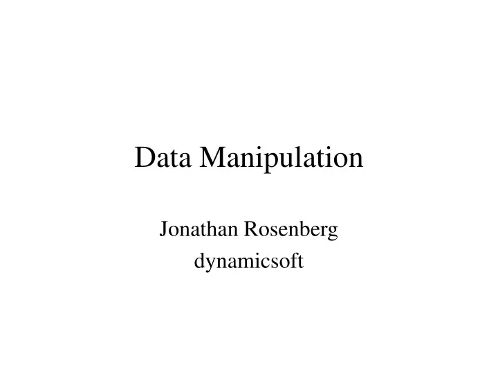 data manipulation n.