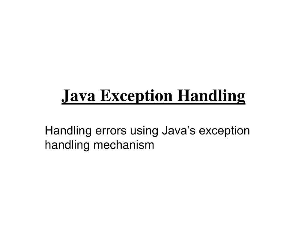 PPT - Java Exception Handling PowerPoint Presentation, Free Download ...