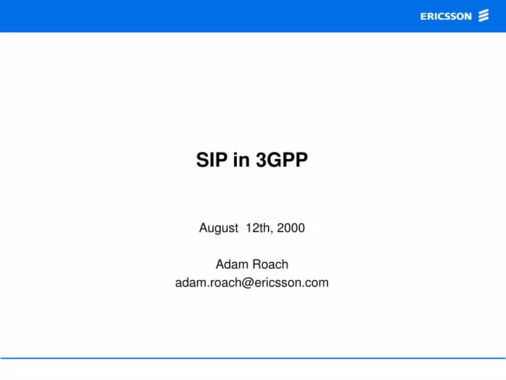 PPT - SIP In 3GPP PowerPoint Presentation, Free Download - ID:9687850