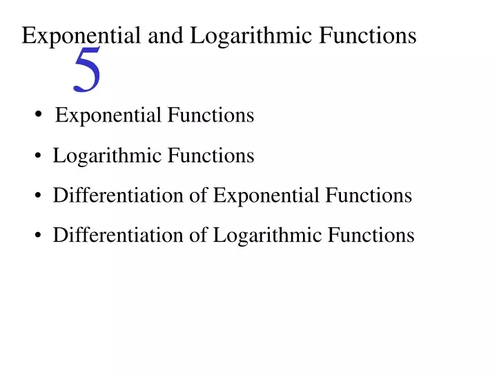 exponential and logarithmic functions n.