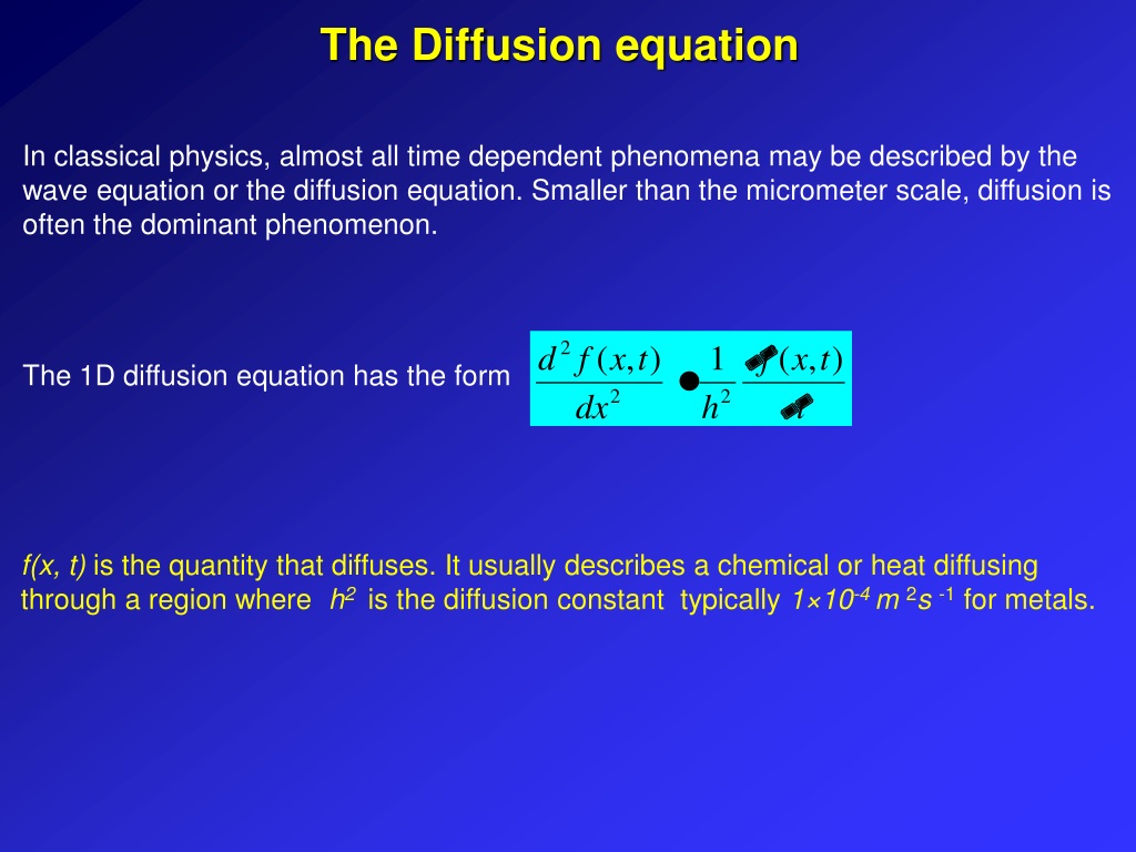 PPT - Lecture 17 Solving The Diffusion Equation PowerPoint Presentation ...