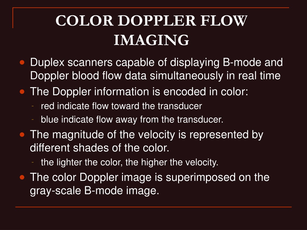 A duplex ultrasound output displaying the B-mode and colour flow