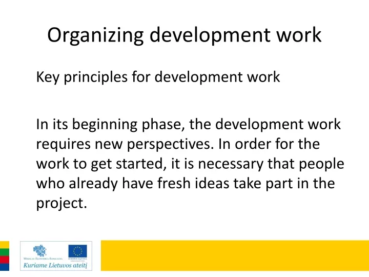 organizing development work n.