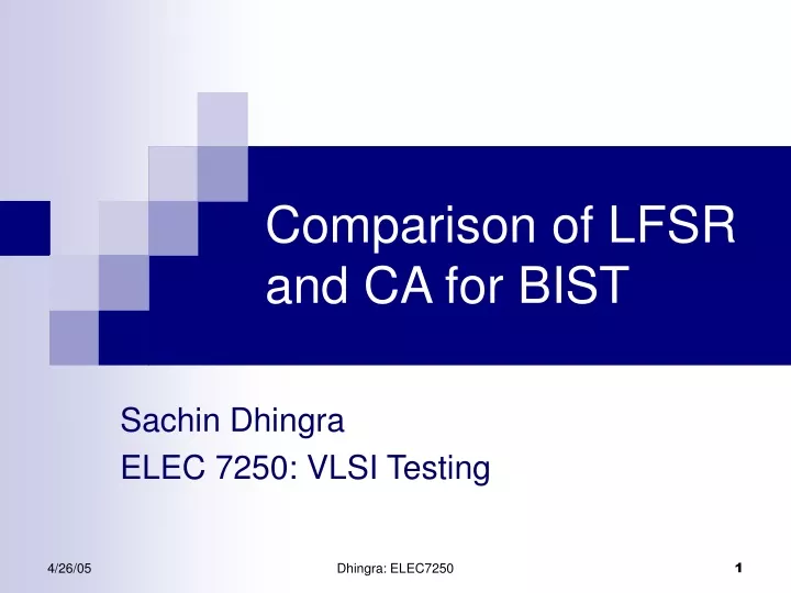 comparison of lfsr and ca for bist n.
