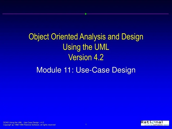 PPT - Object Oriented Analysis and Design Using the UML Version 4.2 ...