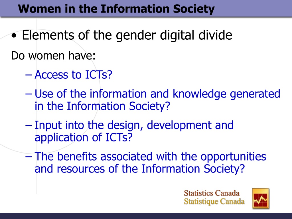 Ppt Disseminating Gender Statistics The Canadian Experience