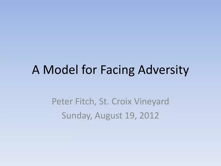 a model for facing adversity n.