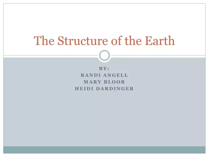 the structure of the earth n.