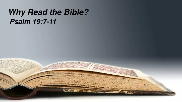 Why Read The Bible Daily