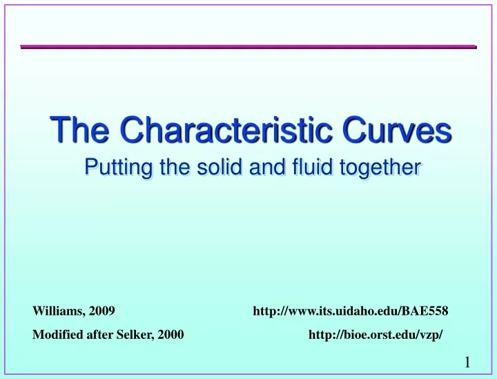 the characteristic curves n.