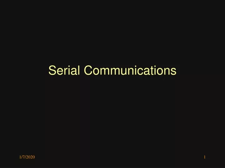 serial communications n.