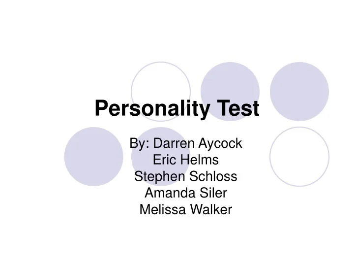 PPT - Personality Test PowerPoint Presentation, free download - ID:9698726