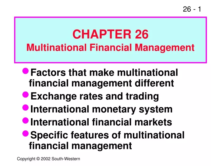 chapter 26 multinational financial management n.